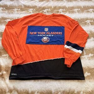 Refried Apparel New York Islanders Upcycled One-of-a-Kind NHL Long Sleeve Shirt